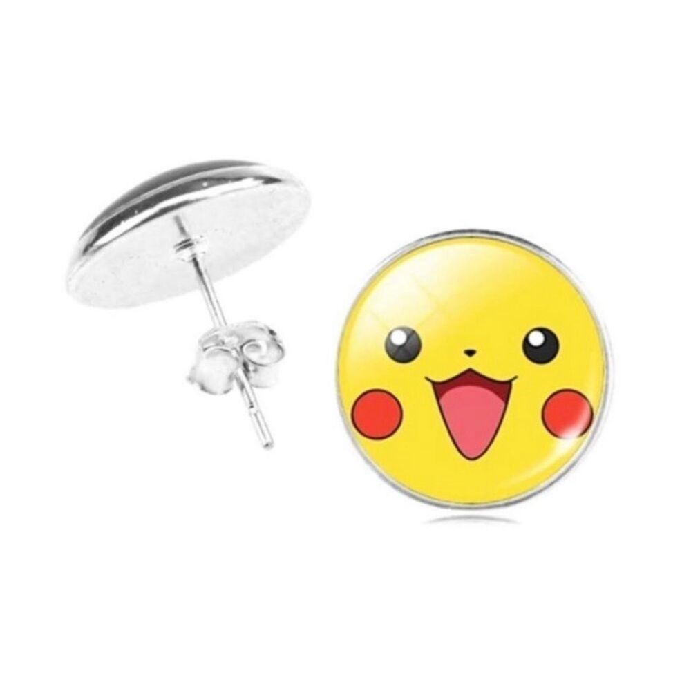 New Pokémon Pokemon Go Carbachon Dome Pikachu Face Stud Earrings